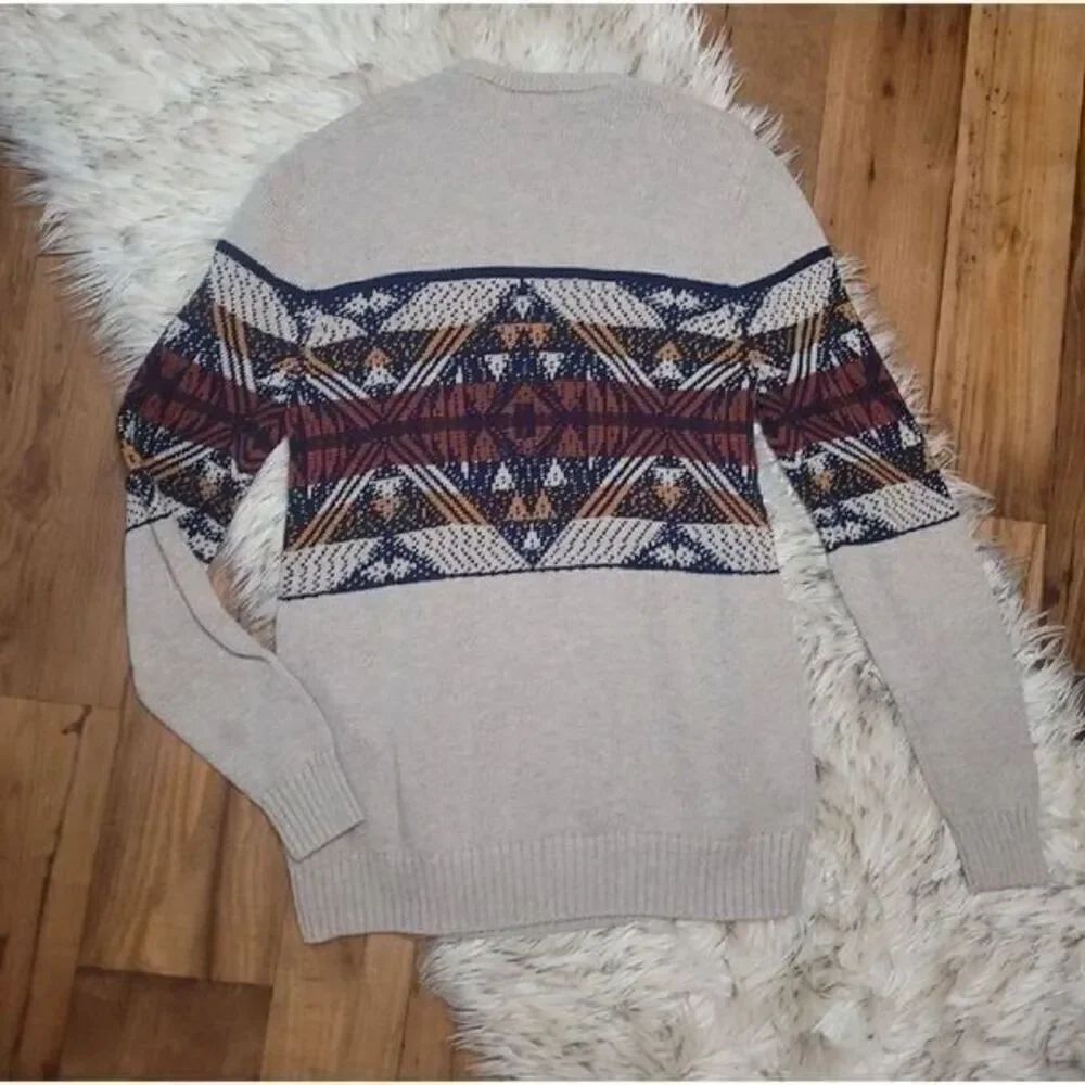 Dravus Aztec Crewneck Knit Sweater, Mens Small
